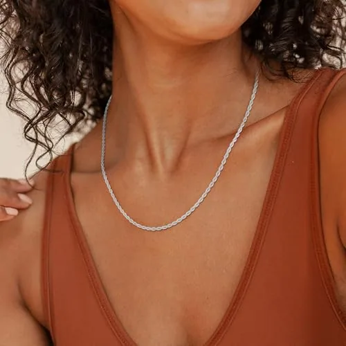 2mm Sterling Silver Rope Chain 20 in, Style JP-D2TPL, view 4