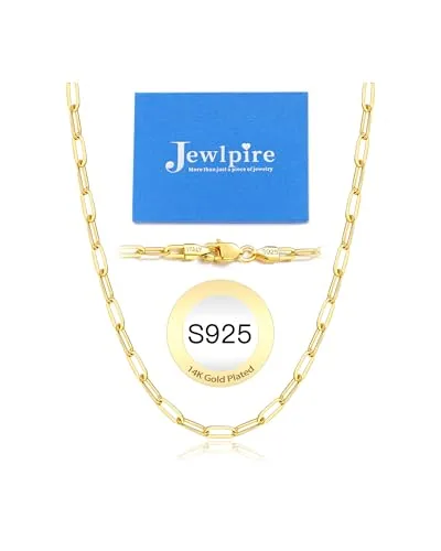 4mm 14K Gold over Sterling Silver Paperclip Chain 20 in