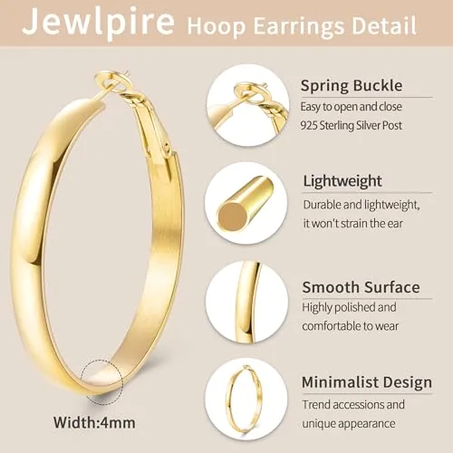 4mm 14K Gold over Sterling Silver Hoop Earrings, view 3