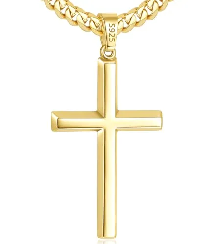 4mm 18K Gold over Steel Cuban Link Chain 24 in, Style JP-D8NKB