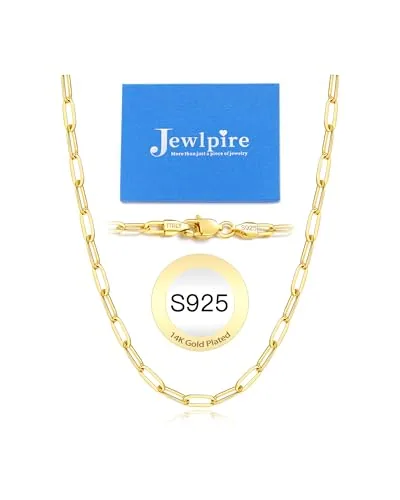 5mm 14K Gold over Sterling Silver Paperclip Chain 18 in