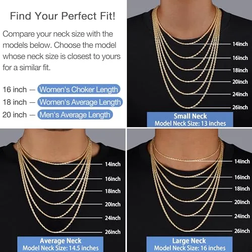 Dainty 1.5mm 14K Gold over Sterling Silver Rope Chain 16 in, view 3