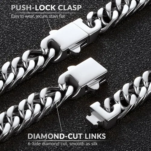 7mm Steel Cuban Link Chain 18 in, view 2