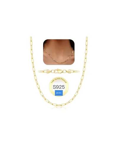 3mm 18K Gold Plated Paperclip Chain 3 in