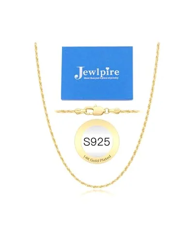 2mm 14K Gold over Sterling Silver Rope Chain 18 in, Style JP-BVDFD