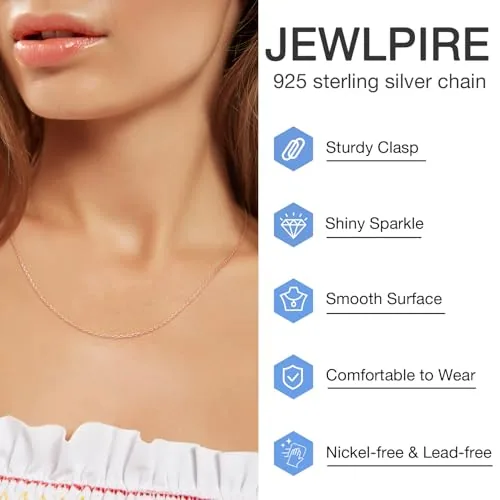 1mm Rose Gold over Sterling Silver Cable Chain 16 in, view 2