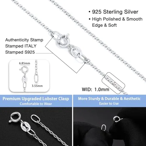 1mm Sterling Silver Cable Chain 16 in, Style JP-KHDF7
