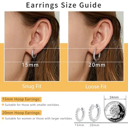 20mm Sterling Silver Hoop Earrings Set, view 3