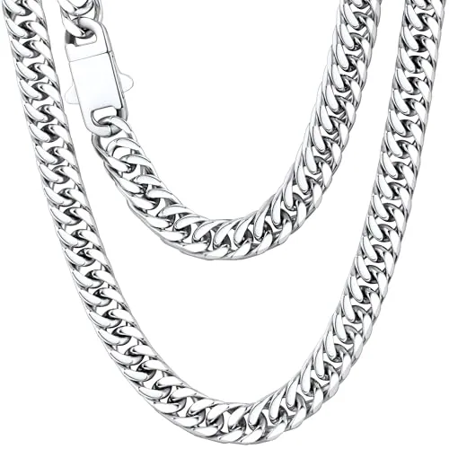 Men's 8mm Steel Cuban Link Chain 18 in