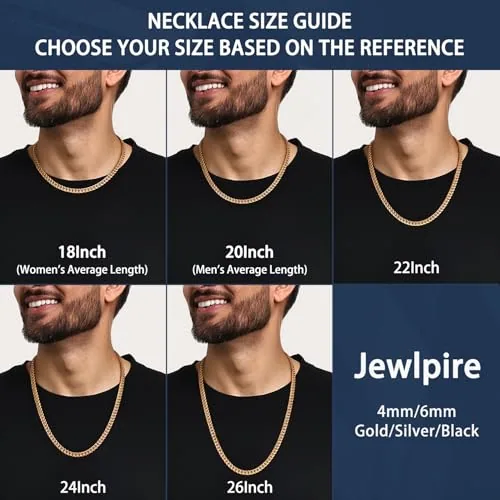 4mm 18K Gold over Steel Cuban Link Chain 18 in, view 4
