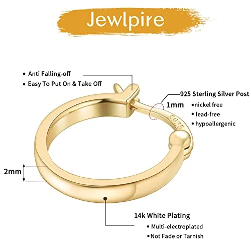 15mm 14K Gold over Sterling Silver Hoop Earrings, Style JP-YZ8K6, view 4
