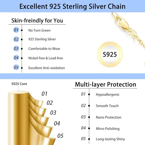 1.1mm 18K Gold over Sterling Silver Cable Chain 20 in, view 4