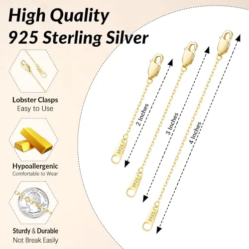 14K Gold Plated Cable Chain 2 in, view 4