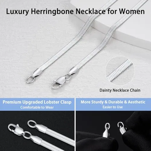 3mm Herringbone Necklace 16 in