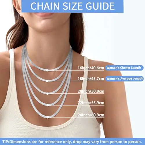 3mm Sterling Silver Herringbone Necklace 18 in, view 3