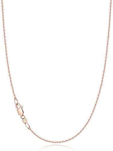 1.1mm Rose Gold over Sterling Silver Cable Chain 18 in