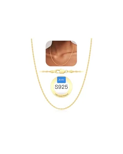 1.5mm 14K Gold over Sterling Silver Rope Chain 26 in