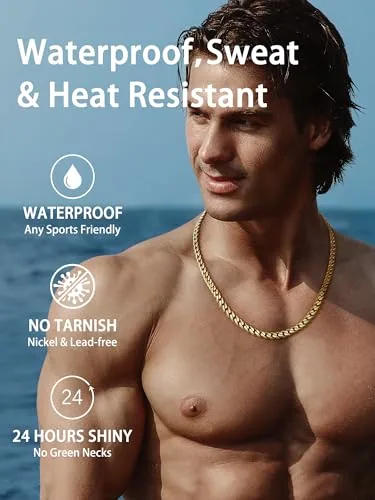 5mm 18K Gold over Sterling Silver Cuban Link Chain 20 in, view 2