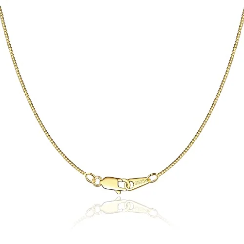 0.8mm 18K Gold over Sterling Silver Box Chain 16 in