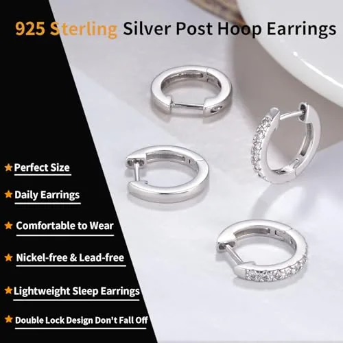 20mm Sterling Silver Hoop Earrings Set, view 2