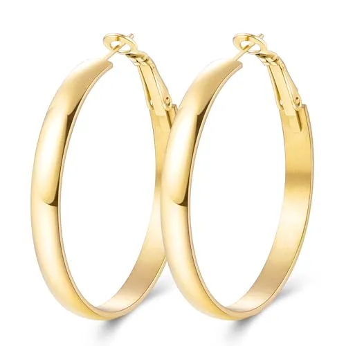 5mm 14K Gold over Sterling Silver Hoop Earrings
