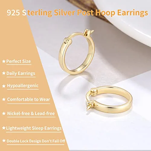 15mm 14K Gold over Sterling Silver Hoop Earrings, Style JP-YZ8K6, view 2