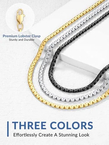 3mm 18K Gold over Steel Flat Link Chain 16 in, view 2