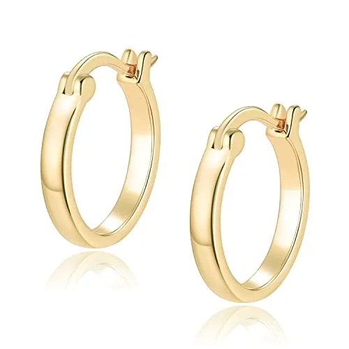 15mm 14K Gold over Sterling Silver Hoop Earrings, Style JP-YZ8K6